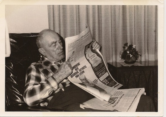 An old photo I recently found in my mother's papers of my grandfather Harder reading