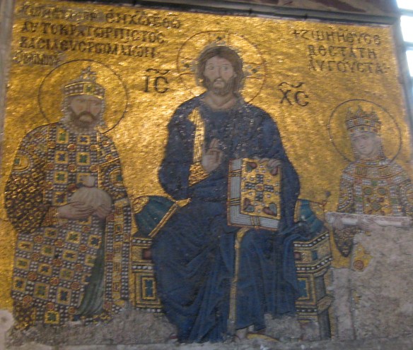 The woman on the right, in this mosaic in Hagia Sophia? Empress Zoe. Because I want to learn more the her and sister Theodora. Two powerful women, but friends, it seems, they were not. not.  